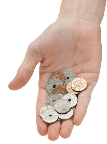 Penge i hånden